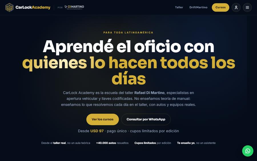 Sitio web de CarLock Academy