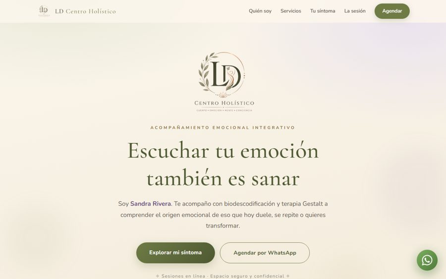 Sitio web de LD Centro Holístico